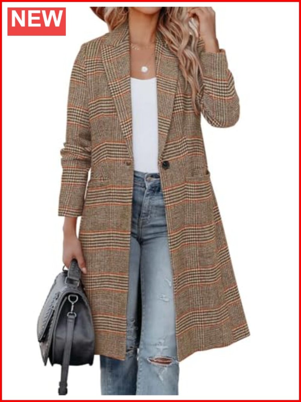 Wool blend notch lapel pea coat double breasted mid long winter
